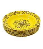 Yellow Heavy Round High Grade Melamine Quarter Serving Plates ( 7 inches Diameter ) - Set of 6