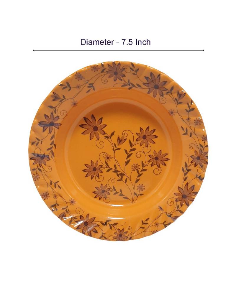 Orange Heavy Round High Grade Melamine Quarter Serving Plates ( 7 inches Diameter ) - Set of 12