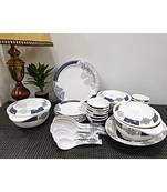 Multicolored Petal Decor Heavy Round High Grade Melamine Dinner Set - Set of 40