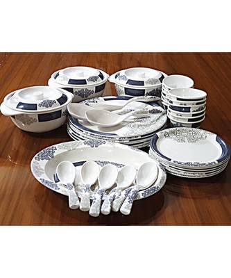 Multicolored Petal Decor Heavy Round High Grade Melamine Dinner Set - Set of 40 3