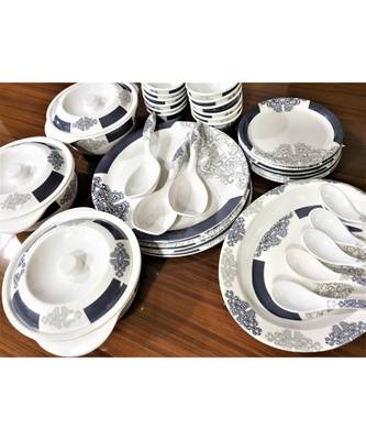 Multicolored Petal Decor Heavy Round High Grade Melamine Dinner Set - Set of 40 4