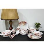 Multicolored Blue Decor Heavy Round High Grade Melamine Dinner Set - Set of 41