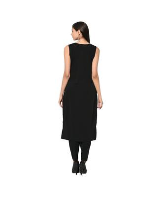 Women's Black Color Straight Foil Print Kurta Pant Set 3