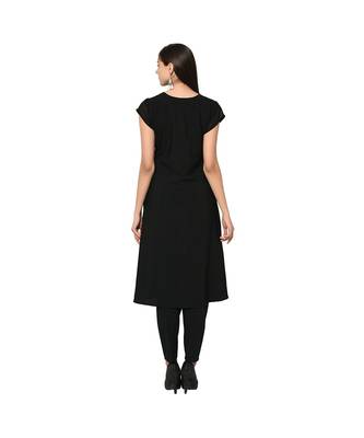 Women's Black Color Flared Foil Print Kurta Pant Set 3