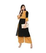 Women's Black Color A-Line Digital Print Kurti