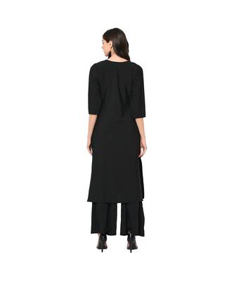 Women's Black Color Straight Foil Print Kurti 3