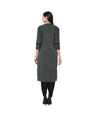 Women's Grey Color Straight Foil Print Kurta 3