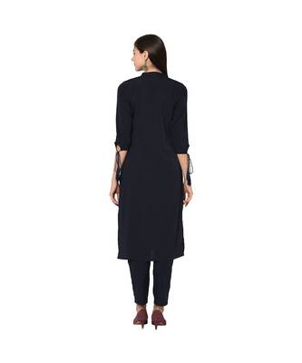Women's Navy Blue Color Straight Digital Print Kurti 3