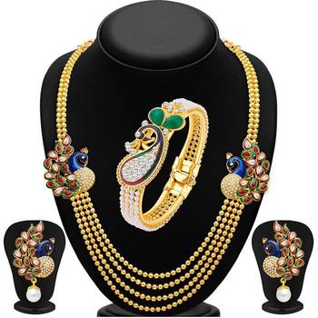 Gold pearl jewellery-combo 2