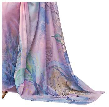 Multicolor printed crepe saree with blouse 3