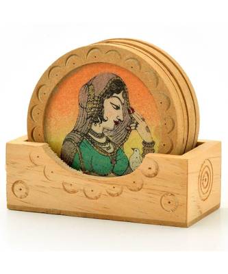 Gemstone Painting Wooden Tea Coasters Gift -111 1