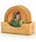 Gemstone Painting Wooden Tea Coasters Gift -111