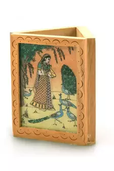 Beautiful Gemstone Painting Pen Stand Gift -119