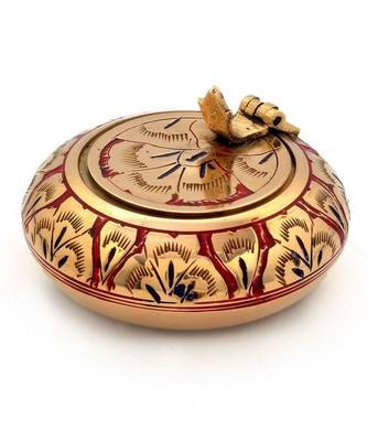Pure Brass Meenakari Work Ash Tray Handicraft -203 1