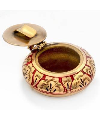 Pure Brass Meenakari Work Ash Tray Handicraft -203 2