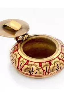 Pure Brass Meenakari Work Ash Tray Handicraft -203