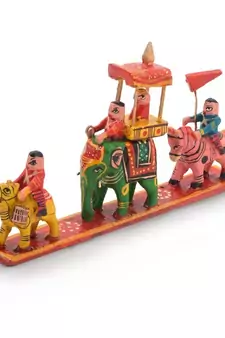 Royal Maharaja Procession Wood Handicraft Item 204