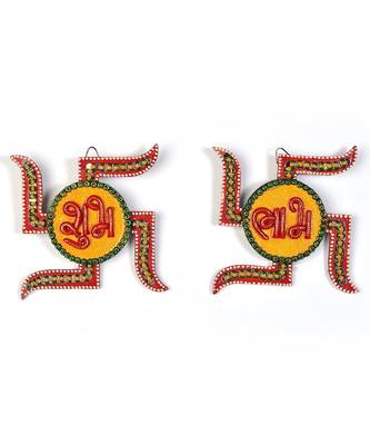 Unique Kundan Swastik Shubh Labh Door Hanging 254 1