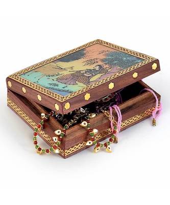 Meera Gemstone Painting Wooden Jewelry Box 257 2