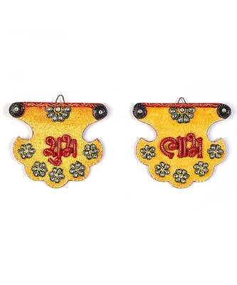Kundan Work Fan Shape Shubh Labh Door Hangings 276 1