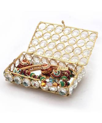 Traditional Unique Designer Brass Crystal Box 280 2
