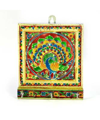 Meenakari Artwork 3 Key Stand in White Metal 286 1