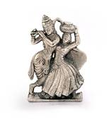 Lord Radha Krishna Antique White Metal Idol 311