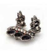 White Metal Lord Laxmi Ganeshas With Diya Set 316
