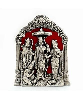Antique Lord Ram Darbar Idol in White Metal 360 1