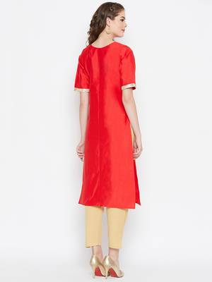 Red printed cotton cotton-kurtis 3