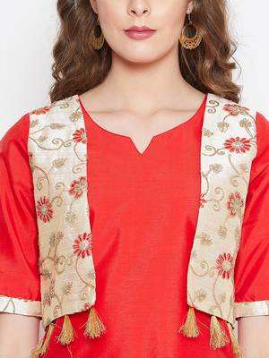 Red printed cotton cotton-kurtis 5