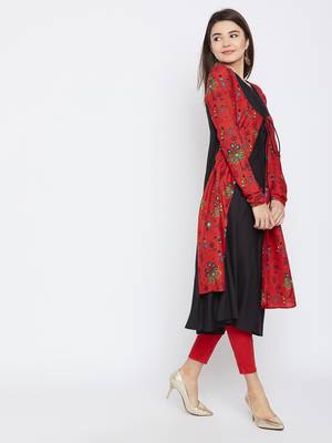 Black printed rayon ethnic-kurtis 1