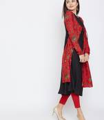 Black printed rayon ethnic-kurtis
