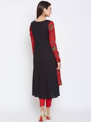 Black printed rayon ethnic-kurtis 3
