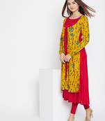 Red printed rayon ethnic-kurtis