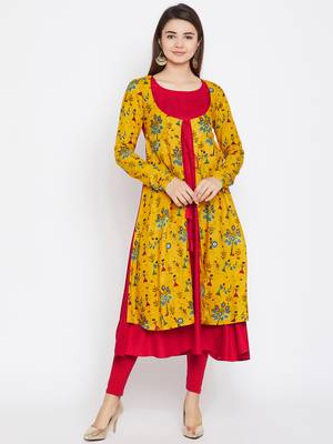 Red printed rayon ethnic-kurtis 2