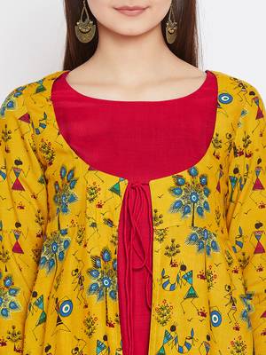 Red printed rayon ethnic-kurtis 5