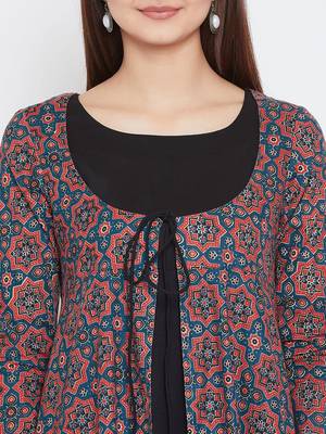 Black printed rayon ethnic-kurtis 5