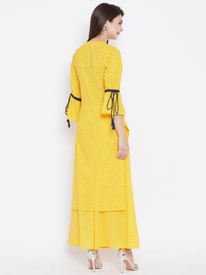 Light-yellow printed rayon ethnic-kurtis 3