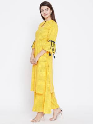 Light-yellow printed rayon ethnic-kurtis 4