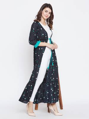 Navy-blue printed cotton kurtas-and-kurtis 1