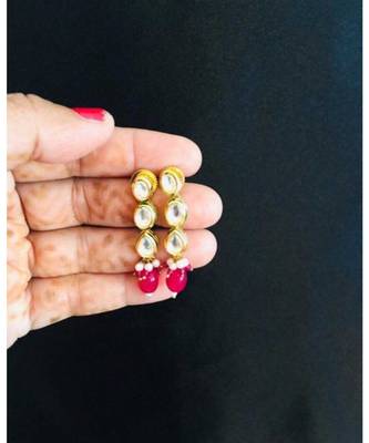 Gold Tone Kundan With Red Onyx Necklace Set 2