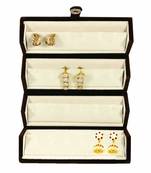 atorakushon   Velvet Combo Jewellery Box Ring Box Earrings Necklace Organiser for Women's 1pcs  (Cream)