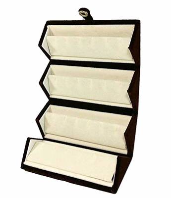atorakushon   Velvet Combo Jewellery Box Ring Box Earrings Necklace Organiser for Women's 2pcs  (Cream) 2