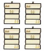 atorakushon   Velvet Combo Jewellery Box EarrRing Box Earrings Necklace Organiser for Women's 4pcs (Cream)