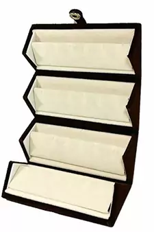 atorakushon   Velvet Combo Jewellery Box EarrRing Box Earrings Necklace Organiser for Women's 4pcs (Cream)