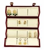 atorakushon   Velvet Combo Jewellery Box Ring Box Earrings Necklace Organiser for Women's 1pcs  (Cream)