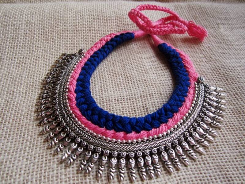 Oxidized Thread Necklace - Nazaquat 