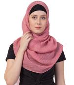 Pink Cotton Designer Hijab Stole For Women