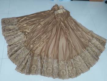 Golden embroidered  silk saree with blouse 6